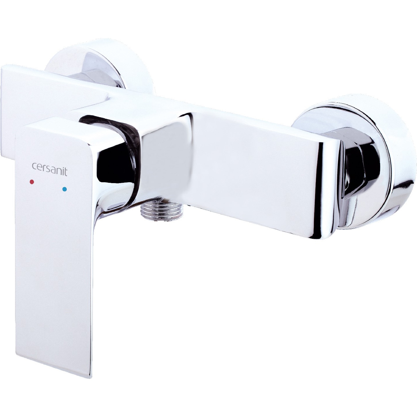 Baterie dus Cersanit Suaro, monocomanda, cartus ceramic, montaj pe perete, Cromat