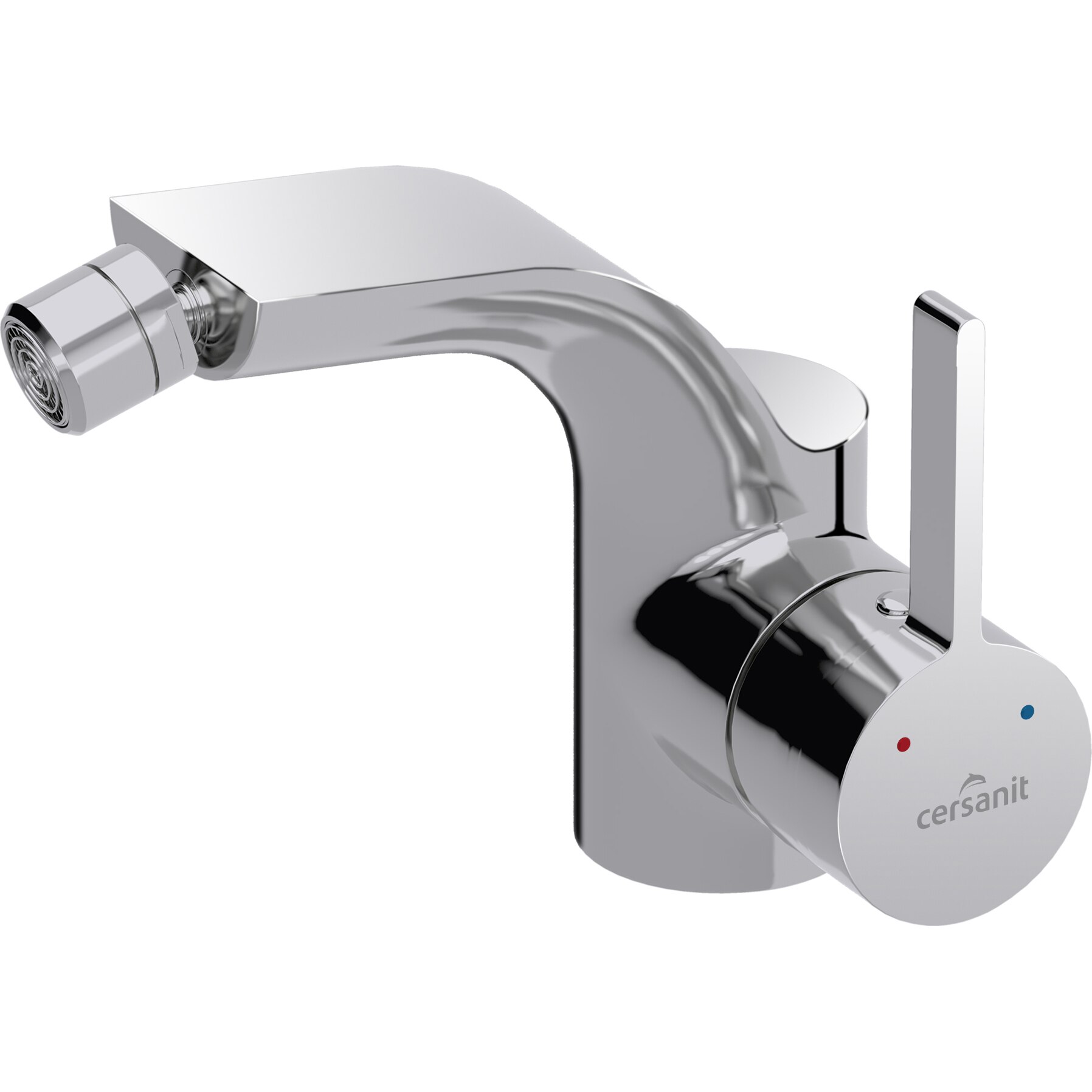 Baterie bideu Cersanit Luvio, castus ceramic, limitator temperatura, aerator 6L/min, dop metalic click clack