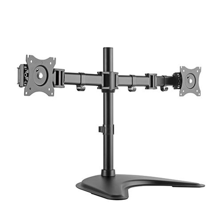 Стойка за 2 монитора LUMI LDT07-T024, 13'' - 27'', Черна