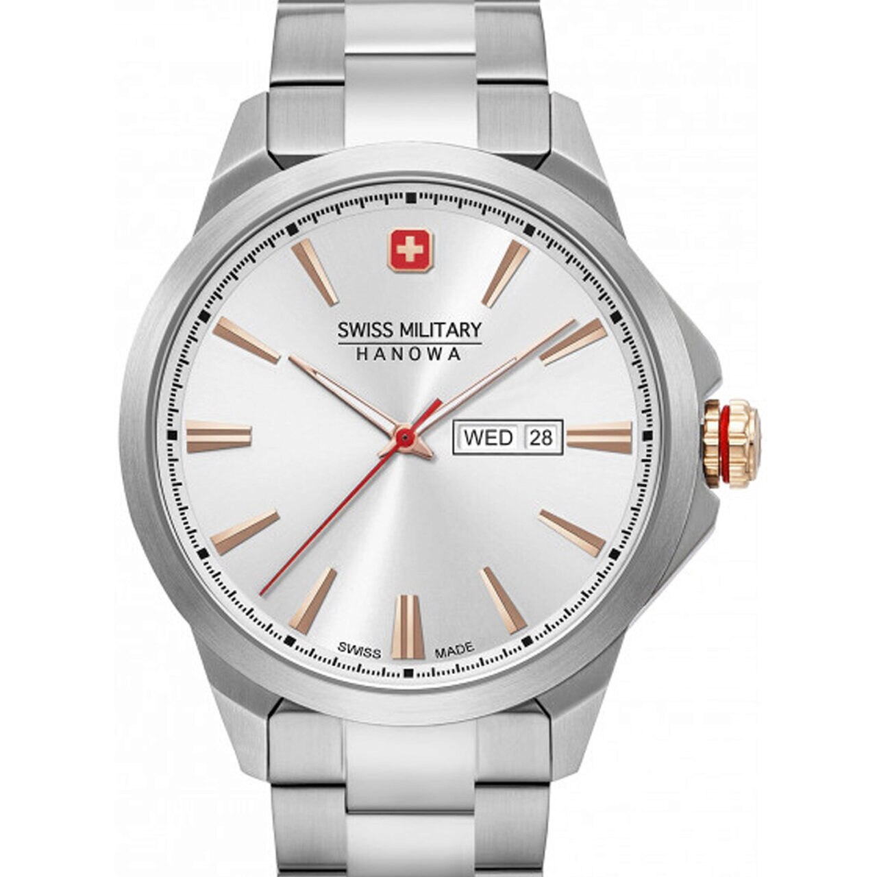 Ceas barbatesc Swiss Military 06-5346.04.001, Quartz, 45mm, 10ATM, Argintiu