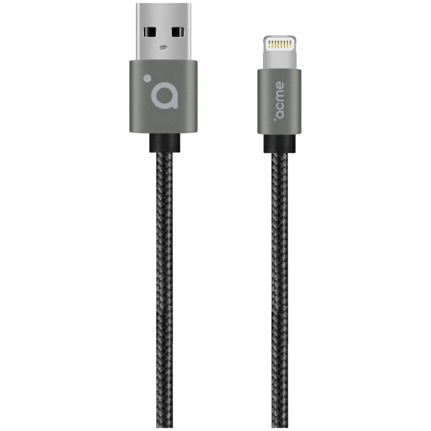 Cablu de date Acme CB2021G, Lightning, 1m, Gri