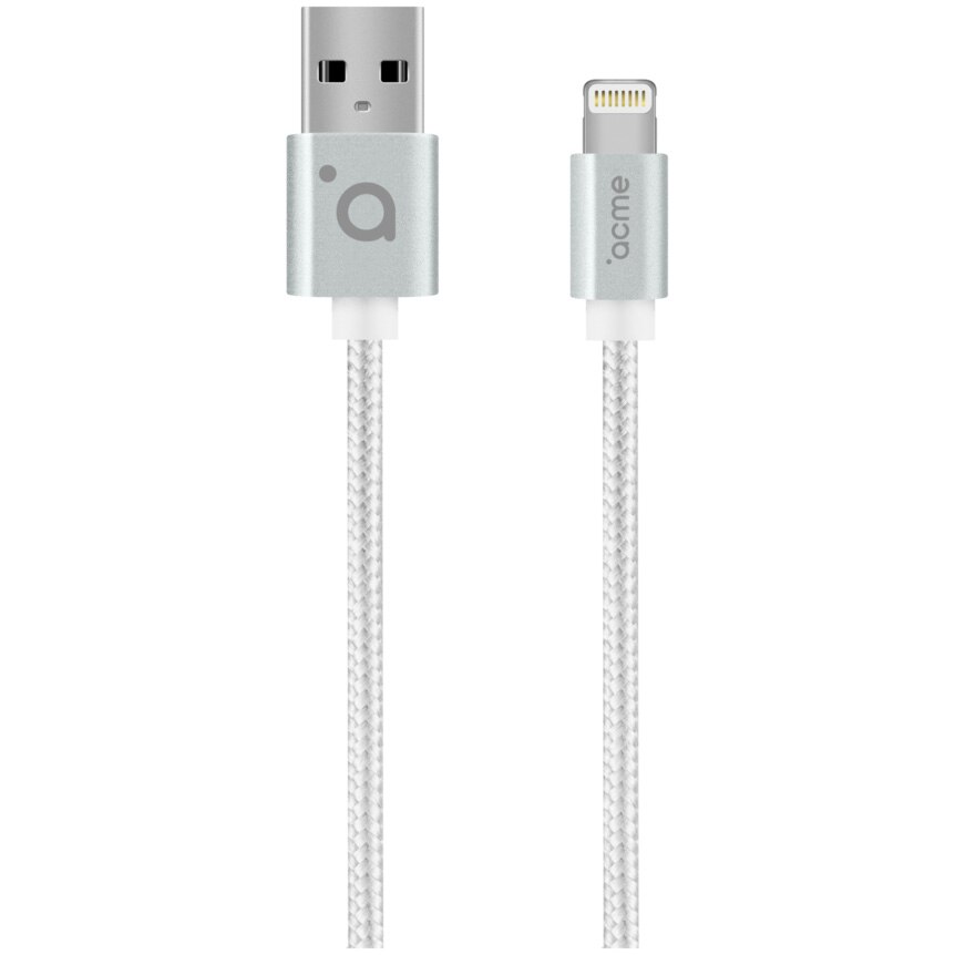 Cablu de date Acme CB2021G, Lightning, 1m, Argintiu