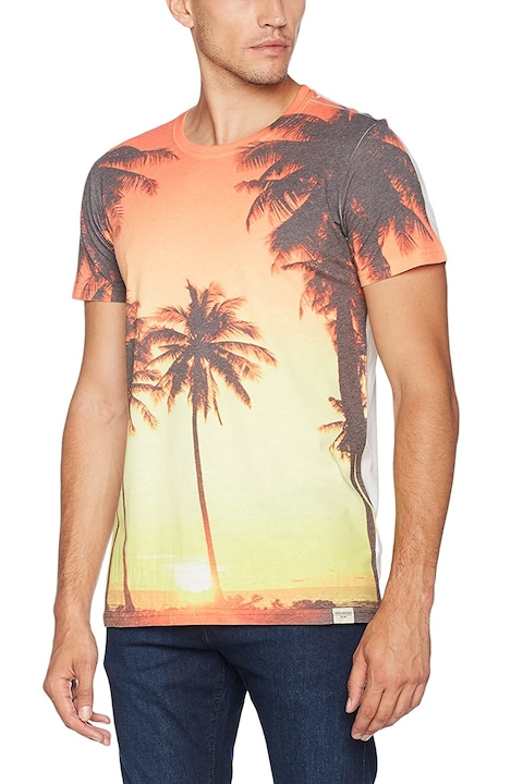 Тениска, Shine Original, Бяло/Оранжево, L EU