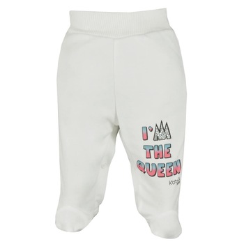 Pantaloni cu botosei pentru fete Koala Queen 07-780C, Crem, 62 cm Pantaloni cu botosei pentru fete Koala Queen 07-780C, Crem, 62 cm