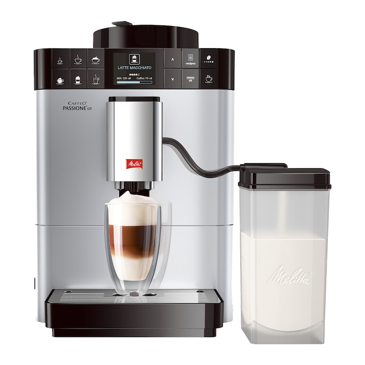 Кафеавтомат Automat Melitta® Passione OT, Система за разпенване на мляко One-Touch, 5 степени на смилане