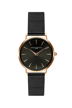 Annie Rosewood, Ceas quartz cu bratara din otel inoxidabil cu model plasa, Auriu rose/Negru Annie Rosewood, Ceas quartz cu bratara din otel inoxidabil cu model plasa, Auriu rose/Negru