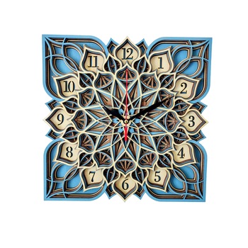 Ceas de perete Mandala Lotus in straturi 30cm Ceas de perete Mandala Lotus in straturi 30cm