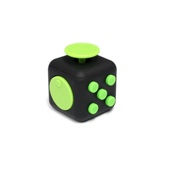 Cub antistres, Fidget Cube, Plastic, Negru/Verde Cub antistres, Fidget Cube, Plastic, Negru/Verde