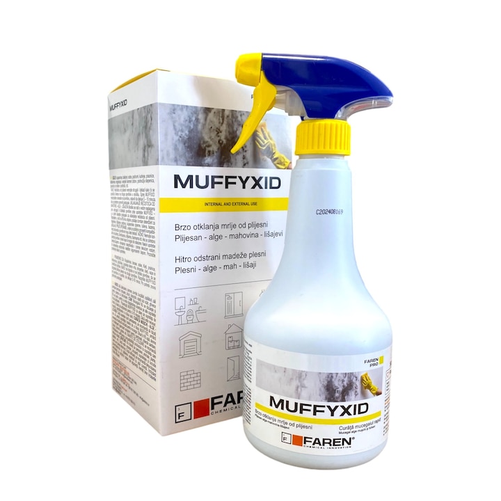 Spray tratament profesional antimucegai pentru pereti, Faren Muffyxid, 500 ml