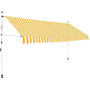Copertina retractabila Timeless Tools, dimensiune 120 x 350 cm, Alb cu dungi galbene Copertina retractabila Timeless Tools, dimensiune 120 x 350 cm, Alb cu dungi galbene