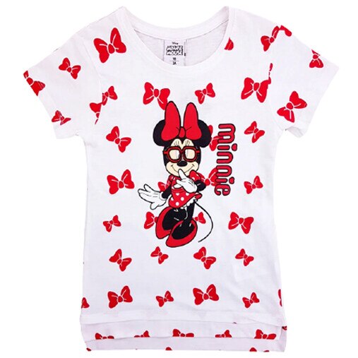 Rochie Minnie, alba cu fundite rosii