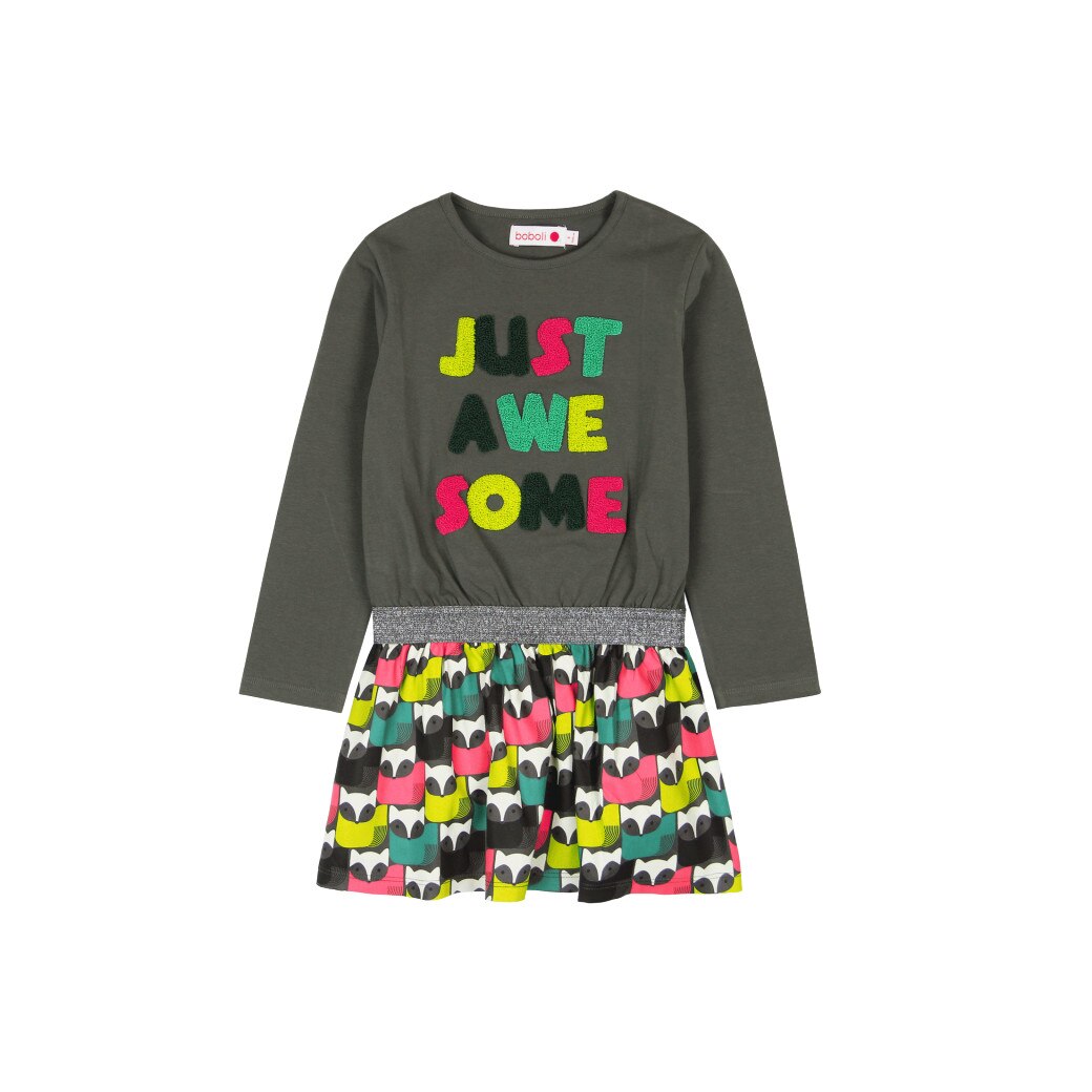 Rochie gri cu imprimeu Just Awesome, Boboli