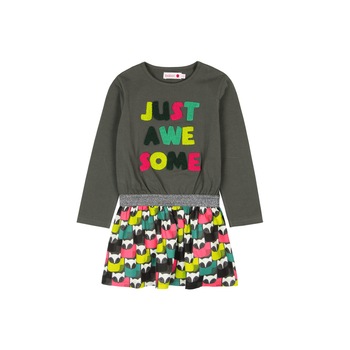 Rochie gri cu imprimeu Just Awesome, Boboli Rochie gri cu imprimeu Just Awesome, Boboli