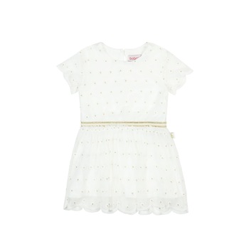 Rochie alba cu tull si nasturi, Boboli Rochie alba cu tull si nasturi, Boboli