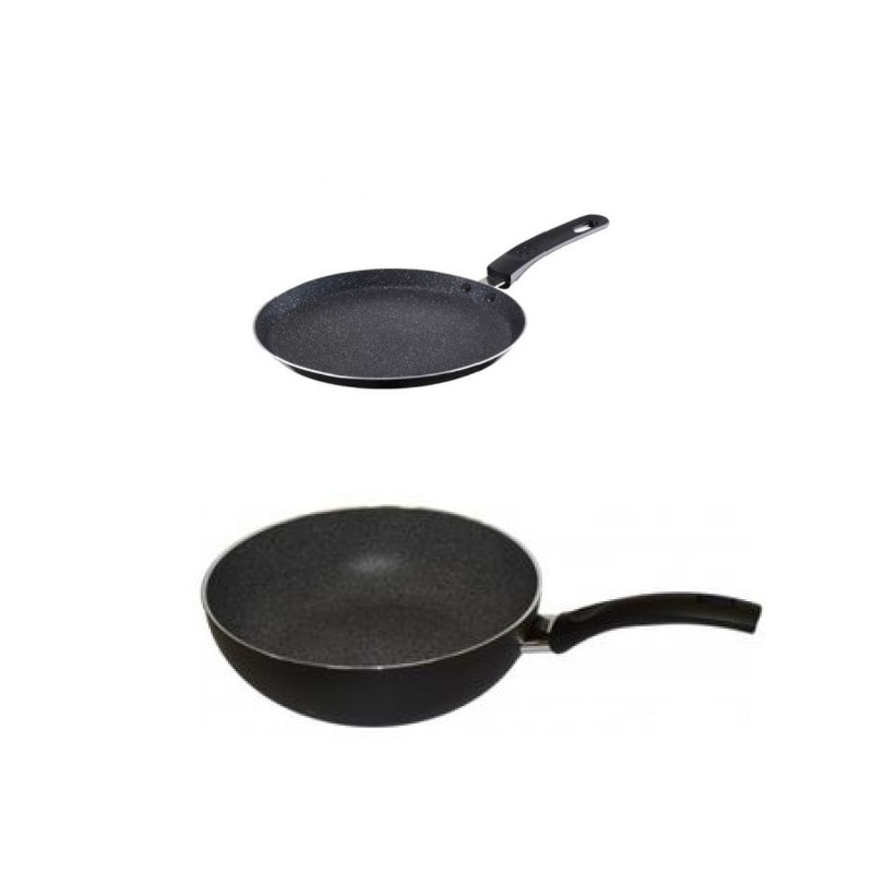 Set tigaie inalta Pepita Granit 26 cm + Tigaie de clatite 25 cm Pepita Granit, Studio Casa