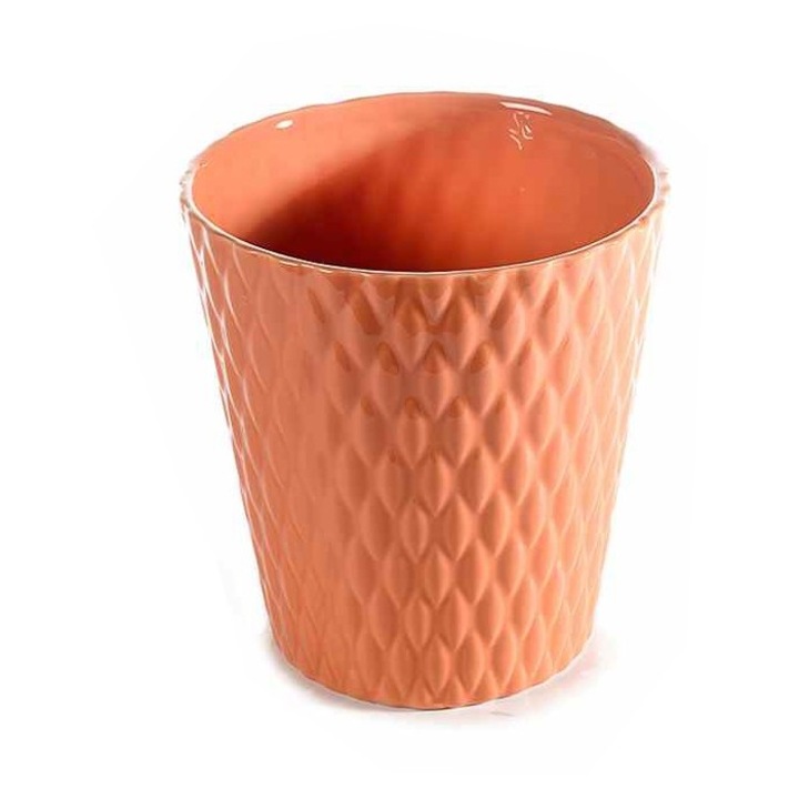 Оранжева керамична саксия Ø 13 cm x 14 H