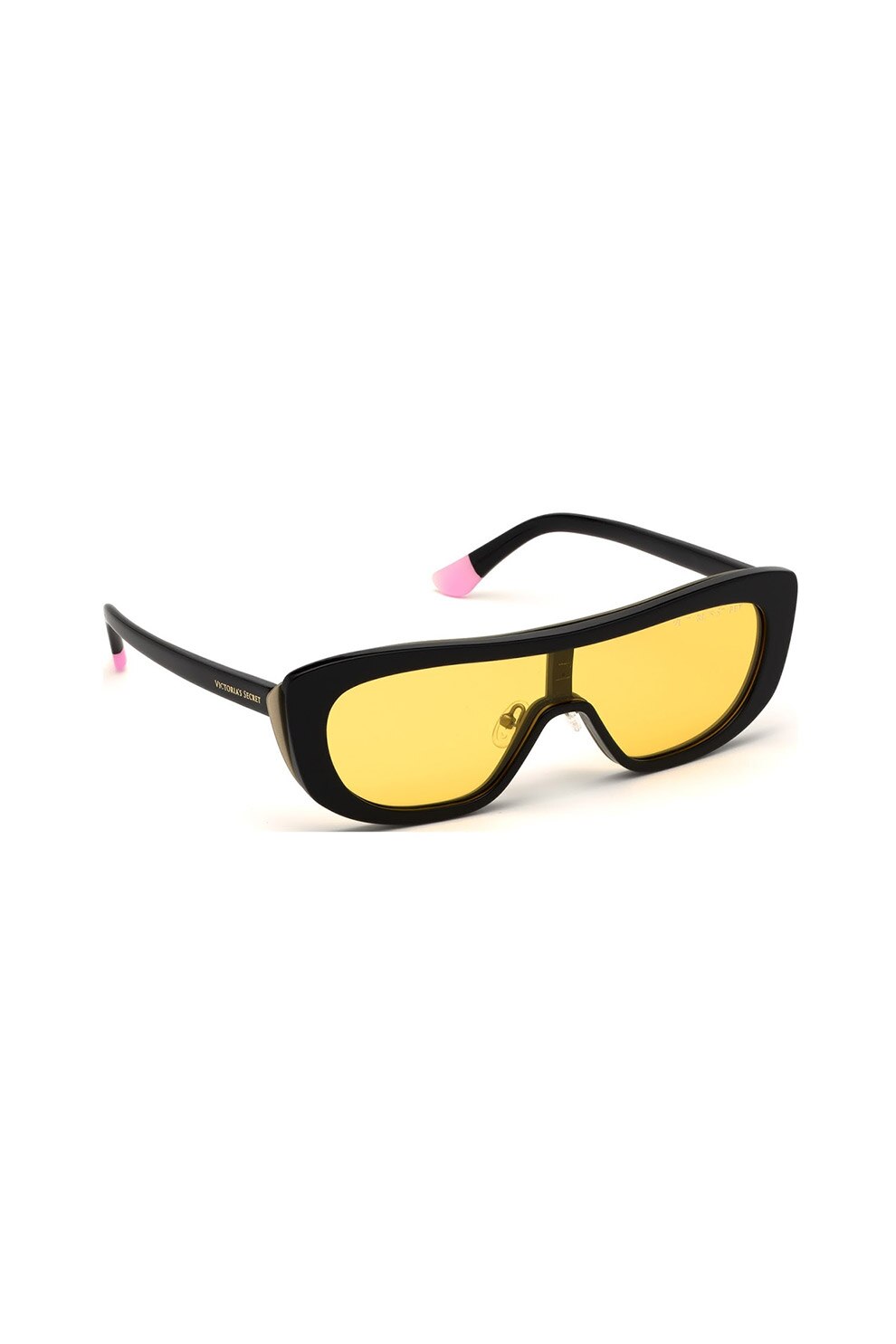 VICTORIA'S SECRET, Ochelari de soare shield polarizati, Negru/Galben/Roz, 55-17-140 Standard