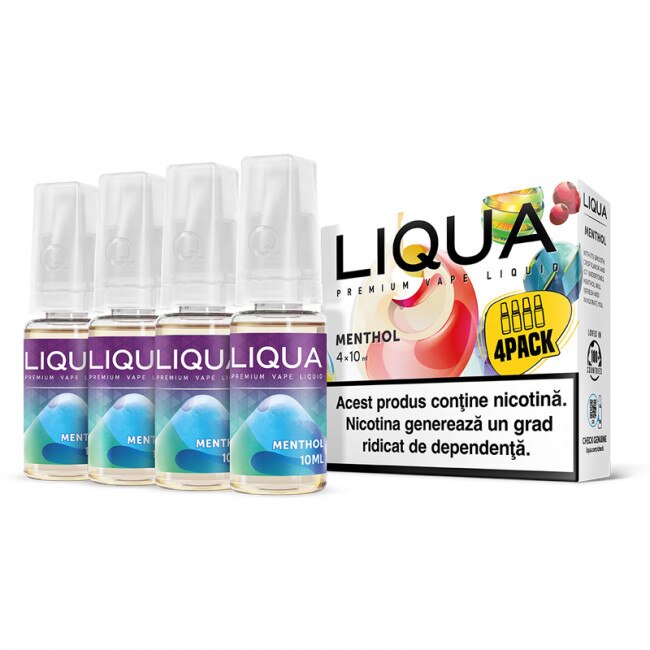 Set 4 x Lichide Liqua Elements - Menthol ,10ml ,12mg/ml