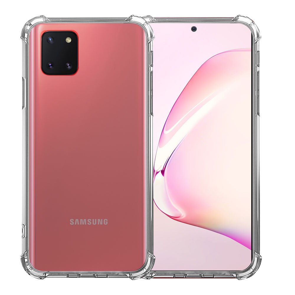 Husa antisoc Samsung Note 10 Lite - transparenta, silicon, colturi Anti-Drop, spate plastic, iShield Clear
