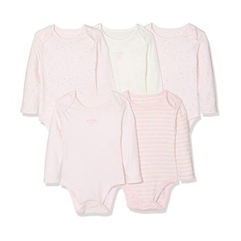 Set Body cu maneca lunga Mothercare, 5Piese, Girl Pink, 0-1 luni Set Body cu maneca lunga Mothercare, 5Piese, Girl Pink, 0-1 luni