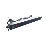 Bara alimentare profesionala PDU rack 19'' din aluminiu LanKATT, cu 8 prize SCHUKO, siguranta si alimentare prin conector C14 (alimentare direct din UPS)