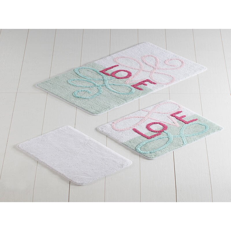 Set 3 Covorase de Baie, Chilai Home, model , Chilai Home, model Eros Mint , 100% Acril