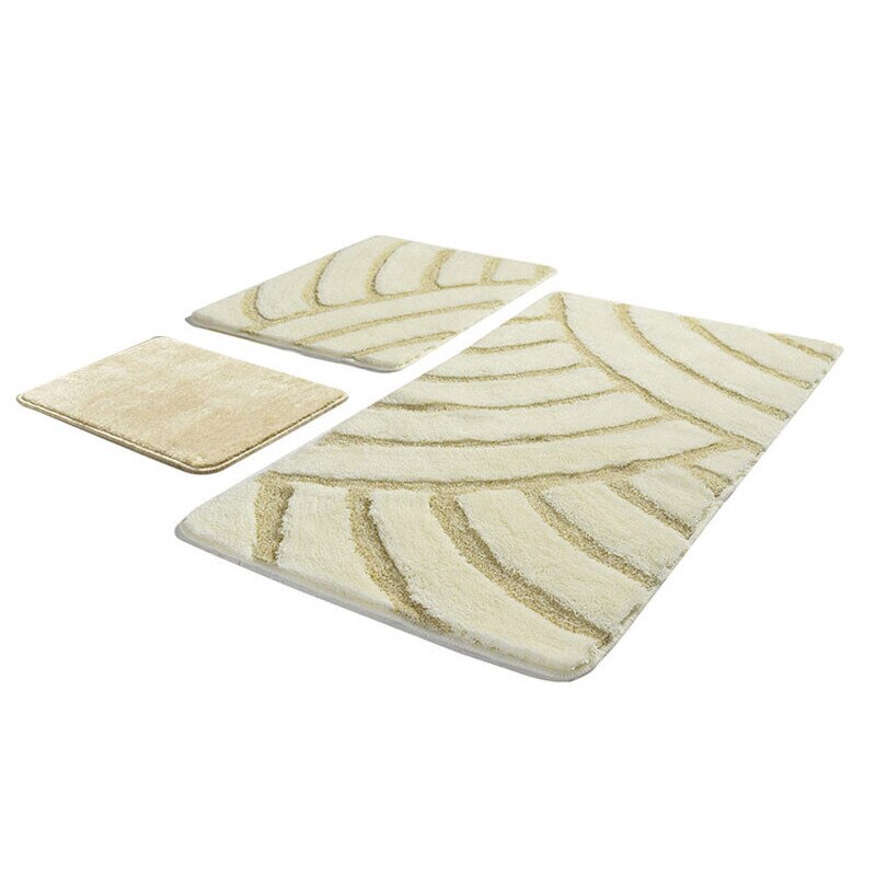 Set 3 Covorase de Baie, Chilai Home, model Alya Ekru , Acrilic