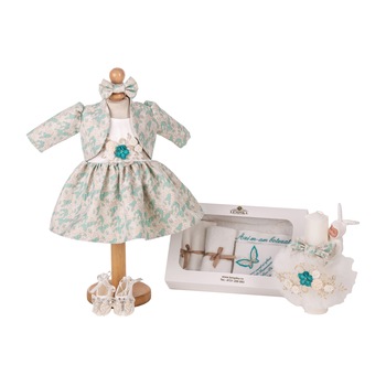 Set Botez Lempika Bebe Ingrid, 6 piese, 0-3luni Set Botez Lempika Bebe Ingrid, 6 piese, 0-3luni