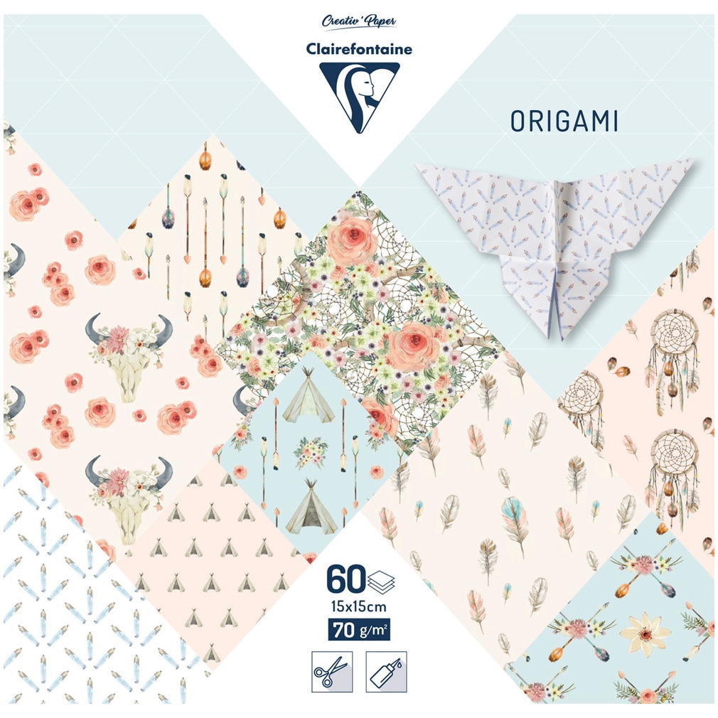Set creatie Clairefontaine - Origami Boheme chic