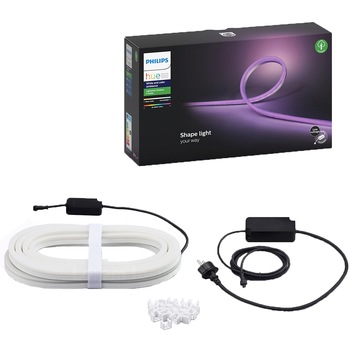 Banda LED RGBW pentru exterior Philips Hue, 37.5W, ZigBee Light Link , lumina alba si colorata, intensitate reglabila, IP67, silicon, 5m Banda LED RGBW pentru exterior Philips Hue, 37.5W, ZigBee Light Link , lumina alba si colorata, intensitate reglabila, IP67, silicon, 5m