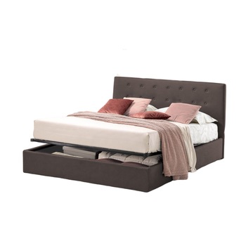 Pat Tapitat Rabatabil, Dublu, cu Lada Depozitare Pentru Saltea, 140x190cm, Abra Promo Maro Catifea Velluto Pat Tapitat Rabatabil, Dublu, cu Lada Depozitare Pentru Saltea, 140x190cm, Abra Promo Maro Catifea Velluto