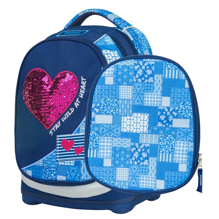 Ghiozdan TARGET Albastru inchis / roz 24 l