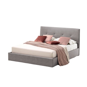 Pat Tapitat Rabatabil cu Lada Depozitare, 150x190 cm, Tiamo Promo Dolce Dormire, Gri deschis Catifea Velluto Pat Tapitat Rabatabil cu Lada Depozitare, 150x190 cm, Tiamo Promo Dolce Dormire, Gri deschis Catifea Velluto