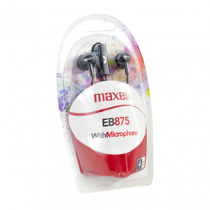 Casti cu microfon MAXELL color BUDS EB-875, In-Ear, black