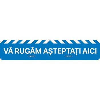 Autocolant distantare Covid-19, ADL1, linie, albastru, 50 x 10 cm Autocolant distantare Covid-19, ADL1, linie, albastru, 50 x 10 cm
