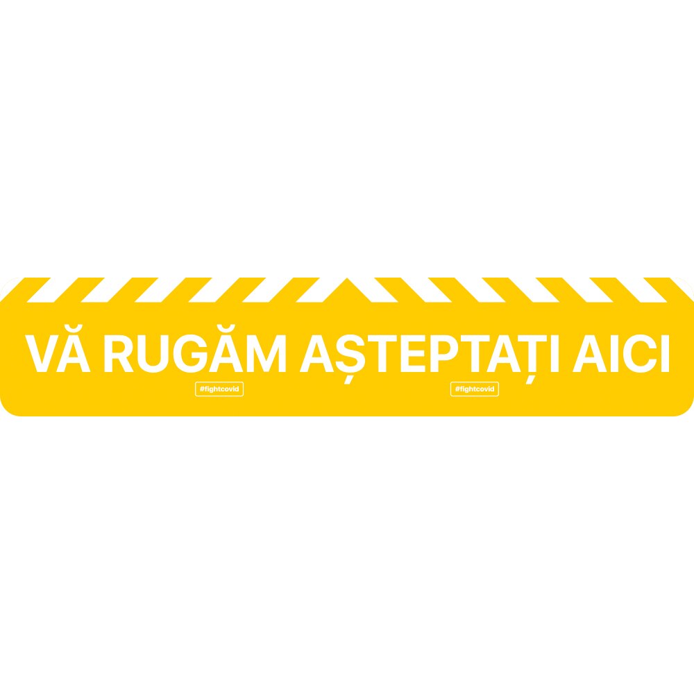 Autocolant distantare Covid-19, ADL1, linie, galben, 50 x 10 cm