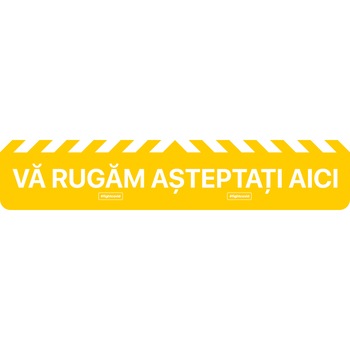 Autocolant distantare Covid-19, ADL1, linie, galben, 50 x 10 cm Autocolant distantare Covid-19, ADL1, linie, galben, 50 x 10 cm