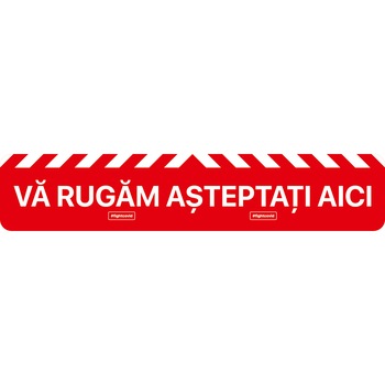 Autocolant distantare Covid-19, ADL1, linie, rosu, 50 x 10 cm Autocolant distantare Covid-19, ADL1, linie, rosu, 50 x 10 cm