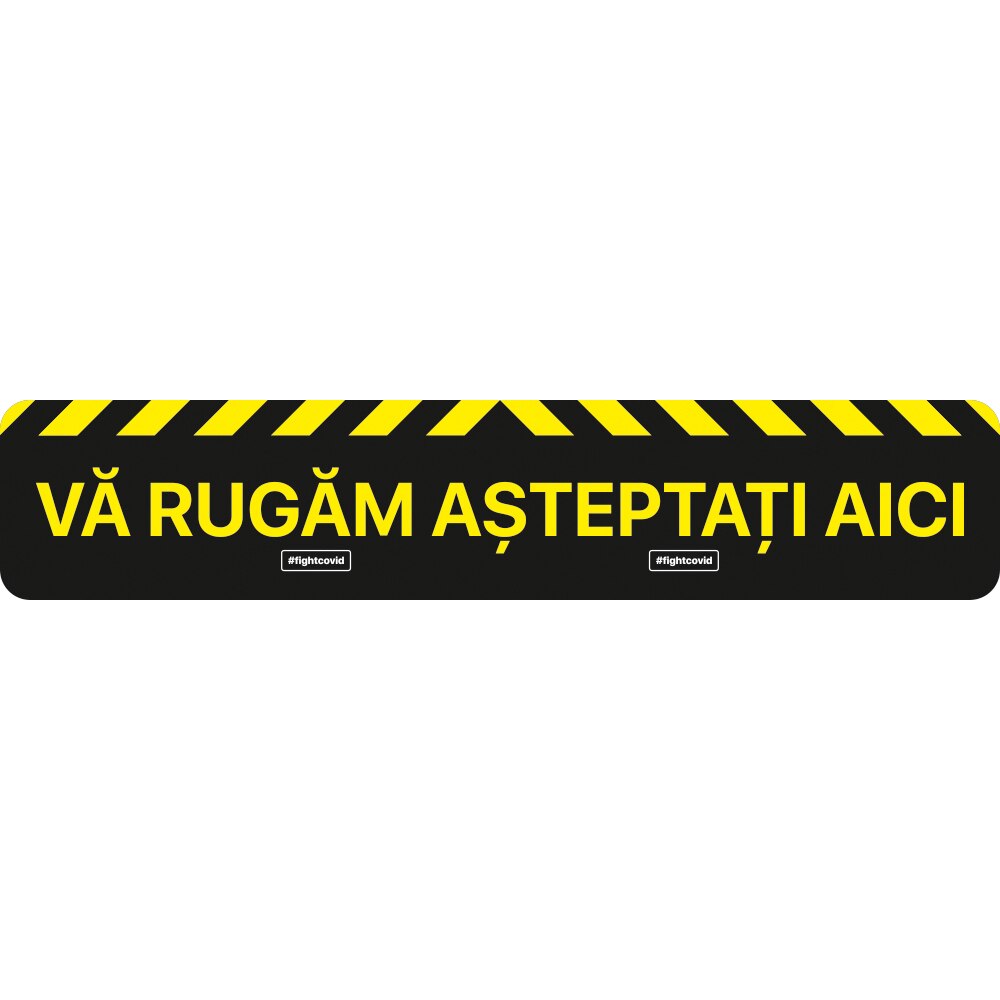 Autocolant distantare Covid-19, ADL1, linie, negru, 50 x 10 cm