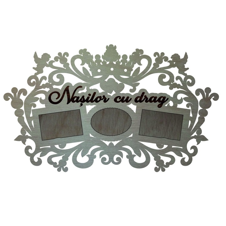 Rama foto pentru nasi, Lemn, 35x60 cm