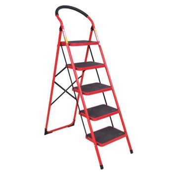 Scara Pliabila Metal, 5 Trepte Late, Max 150 Kg, Rosu-Negru Scara Pliabila Metal, 5 Trepte Late, Max 150 Kg, Rosu-Negru