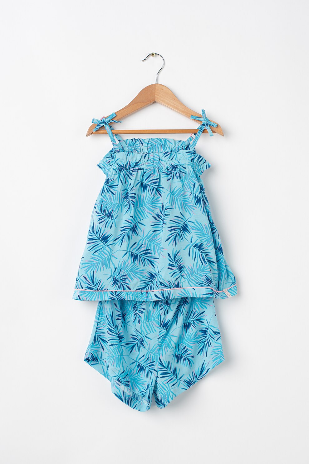Esprit, Set de top si pantaloni scurti, albastru aqua, roz, 128-134 CM