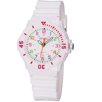 Ceas pentru copii SKMEI Versicolored, Alb Ceas pentru copii SKMEI Versicolored, Alb
