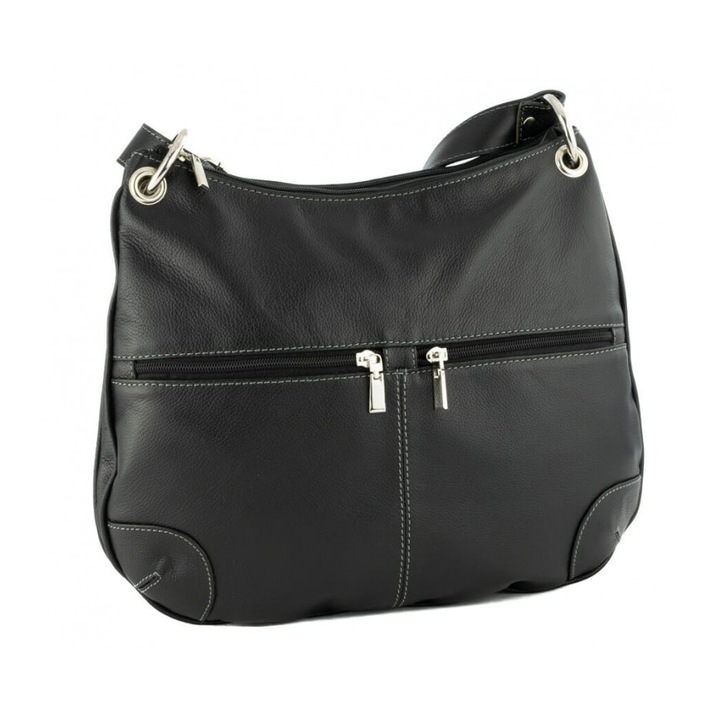 Valódi bőrből készült váltáska, fekete szinű, 217 modell, TheBagShop