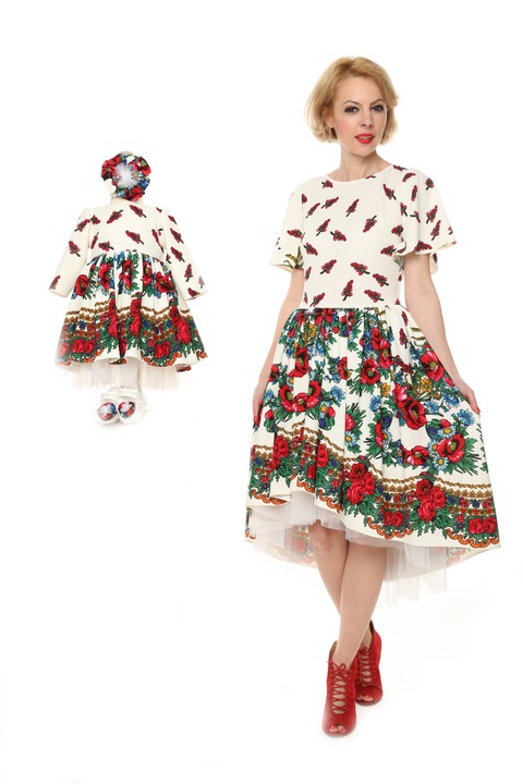 Set 2 rochii Mama Fiica Traditional fetita 3-6 luni