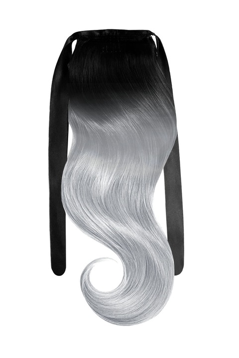 Extensie Par Coada Amora Luxury Edition Ombre Negru/SIlver Gray 50 cm