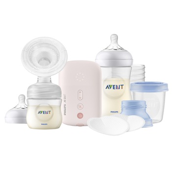 Set de alaptare Philips Avent SCD395/21 cu pompa de san electrica si accesorii Set de alaptare Philips Avent SCD395/21 cu pompa de san electrica si accesorii