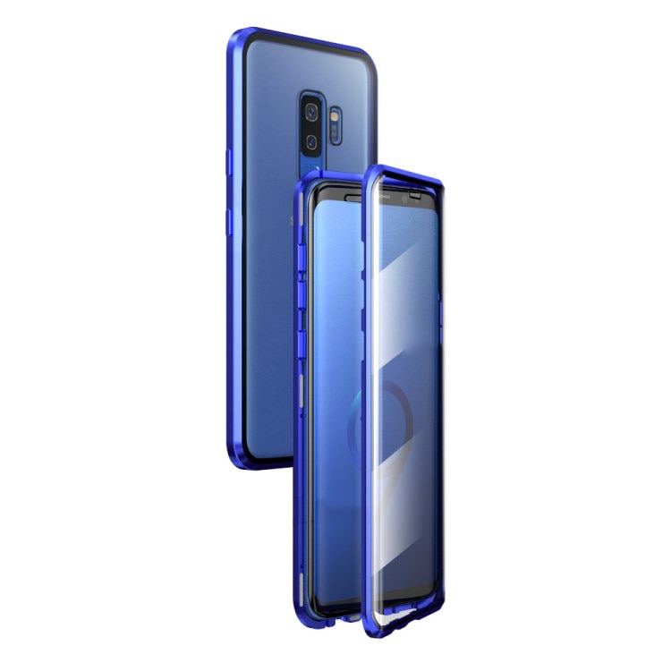 Husa Magnetic Glass 360° (sticla fata + spate) pentru Samsung Galaxy S9 Plus, Albastru
