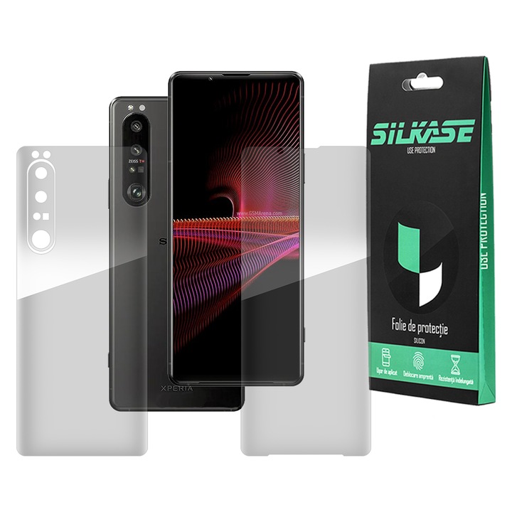 Комплект 2 фолиа SILKASE за Sony Xperia 1 II, защита на телефона, възобновяем силикон