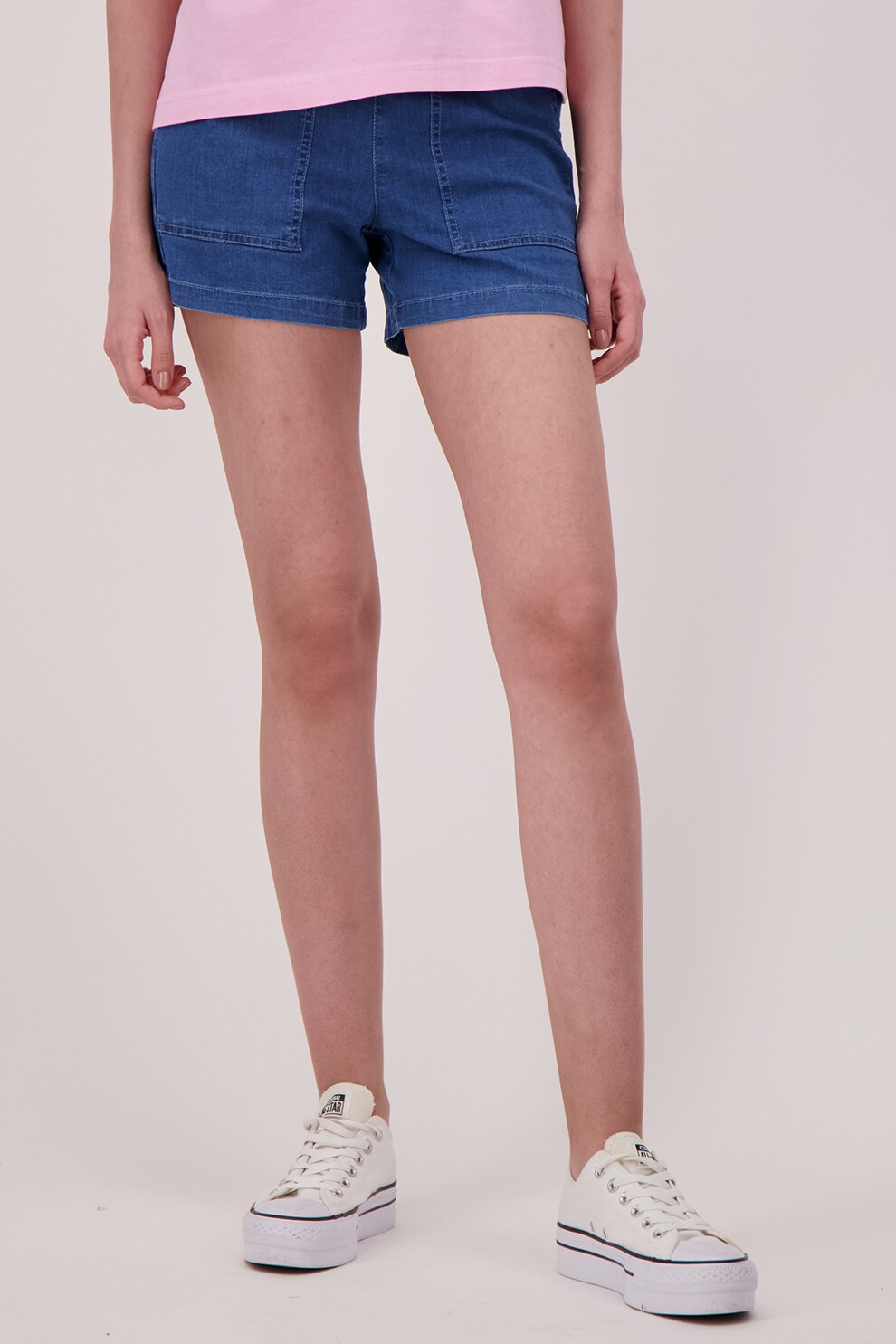 United Colors of Benetton, Pantaloni scurti din denim cu buzunare oblice, Albastru